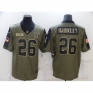 Men's New York Giants #26 Saquon Barkley Nike Olive 2021 Salute To Service Limited Player Jersey