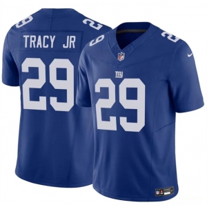 Men's New York Giants #29 Tyrone Tracy Jr Blue 2023 F.U.S.E. Vapor Untouchable Limited Stitched Jersey