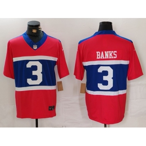 Men's New York Giants #3 Deonte Banks Century Red Alternate Vapor FUSE Limited Stitched Jersey