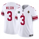 Men's New York Giants #3 Russell Wilson White 2025 F.U.S.E. With 4-star C Patch And Walter Payton Patch Vapor Untouchable Limited Football Stitched Jersey