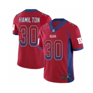 Men's New York Giants #30 Antonio Hamilton Limited Red Rush Drift Fashion Football Jersey