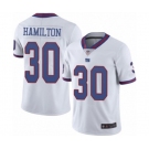 Men's New York Giants #30 Antonio Hamilton Limited White Rush Vapor Untouchable Football Jersey