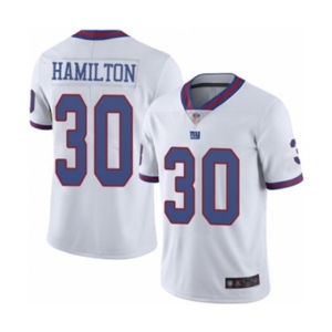 Men's New York Giants #30 Antonio Hamilton Limited White Rush Vapor Untouchable Football Jersey