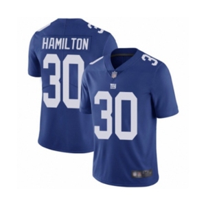 Men's New York Giants #30 Antonio Hamilton Royal Blue Team Color Vapor Untouchable Limited Player Football Jersey