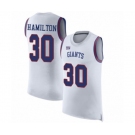 Men's New York Giants #30 Antonio Hamilton White Rush Player Name & Number Tank Top Football Jersey