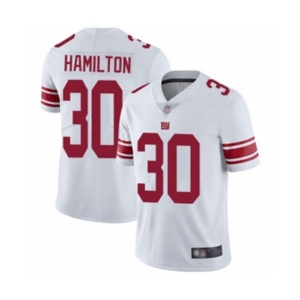 Men's New York Giants #30 Antonio Hamilton White Vapor Untouchable Limited Player Football Jersey