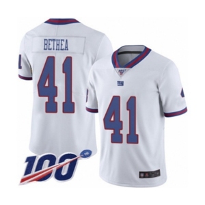 Men's New York Giants #41 Antoine Bethea Limited White Rush Vapor Untouchable 100th Season Football Jersey