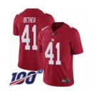 Men's New York Giants #41 Antoine Bethea Red Limited Red Inverted Legend 100th Season Football Jersey