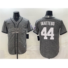 Men's New York Giants #44 Cam Skattebo Gray With Patch Cool Base Stitched Baseball Jersey