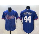 Men's New York Giants #44 Cam Skattebo Royal Pinstripe With Patch Cool Base Stitched Baseball Jersey