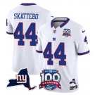 Men's New York Giants #44 Cam Skattebo White 2025 Draft F.U.S.E. 100th Season & State Patch Vapor Limited Football Stitched Jersey