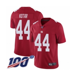 Men's New York Giants #44 Doug Kotar Red Limited Red Inverted Legend 100th Season Football Jersey