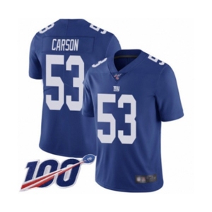 Men's New York Giants #53 Harry Carson Royal Blue Team Color Vapor Untouchable Limited Player 100th Season Football Jersey