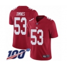 Men's New York Giants #53 Oshane Ximines Red Limited Red Inverted Legend 100th Season Football Jersey