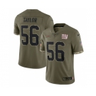 Men's New York Giants #56 Lawrence Taylor 2022 Olive Salute To Service Limited Stitched Jersey