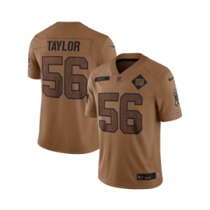 Men's New York Giants #56 Lawrence Taylor 2023 Brown Salute To Service Limited Football Stitched Jersey