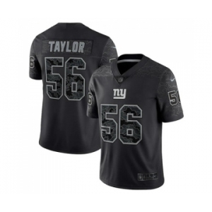 Men's New York Giants #56 Lawrence Taylor Black Reflective Limited Stitched Football Jersey