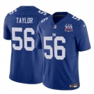 Men's New York Giants #56 Lawrence Taylor Blue 2024 F.U.S.E. 100TH Season Patch Vapor Untouchable Limited Stitched Jersey