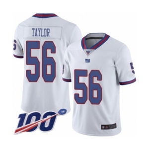 Men's New York Giants #56 Lawrence Taylor Limited White Rush Vapor Untouchable 100th Season Football Jersey