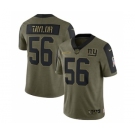 Men's New York Giants #56 Lawrence Taylor Nike Olive 2021 Salute To Service Retired Player Limited Jersey