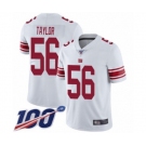 Men's New York Giants #56 Lawrence Taylor White Vapor Untouchable Limited Player 100th Season Football Jersey