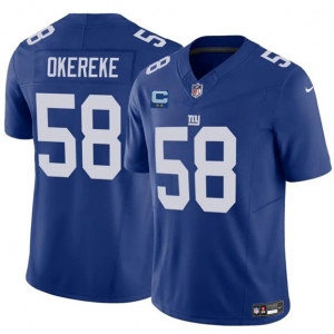 Men's New York Giants #58 Bobby Okereke Blue 2025 F.U.S.E. With 2-Star C Patch Vapor Untouchable Limited Football Stitched Jersey