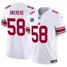 Men's New York Giants #58 Bobby Okereke White 2025 F.U.S.E. With 2-Star C Patch Vapor Untouchable Limited Football Stitched Jersey