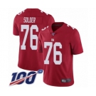 Men's New York Giants #76 Nate Solder Red Limited Red Inverted Legend 100th Season Football Jersey