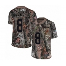 Men's New York Giants #8 Daniel Jones Limited Camo Rush Realtree Football Jersey