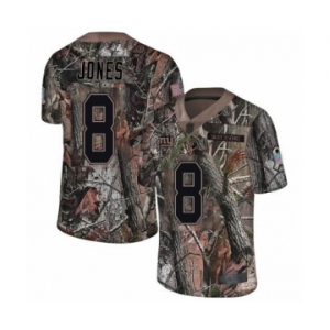 Men's New York Giants #8 Daniel Jones Limited Camo Rush Realtree Football Jersey