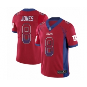 Men's New York Giants #8 Daniel Jones Limited Red Rush Drift Fashion Football Jersey