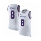 Men's New York Giants #8 Daniel Jones White Rush Player Name & Number Tank Top Football Jersey