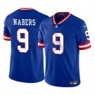 Men's New York Giants #9 Malik Nabers Royal 2024 Draft Vapor Untouchable Throwback Limited Football Stitched Jersey