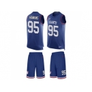 Men's New York Giants #95 Johnathan Hankins Royal Blue Limited Tank Top Suit NFL jersey