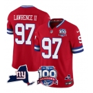 Men's New York Giants #97 Dexter Lawrence II Red 2025 F.U.S.E. 100th Season & State Patch Vapor Limited Football Stitched Jersey