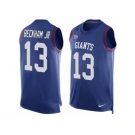 Men's Nike New York Giants #13 Odell Beckham Jr Limited Royal Blue Player Name & Number Tank Top NFL Jersey