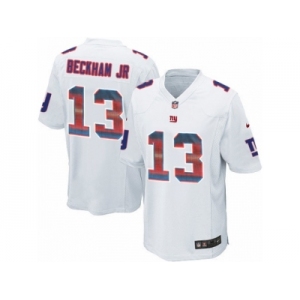 Men's Nike New York Giants #13 Odell Beckham Jr Limited White Strobe NFL Jersey