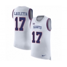 Men's Nike New York Giants #17 Kyle Lauletta White Rush Player Name & Number Tank Top NFL Jersey