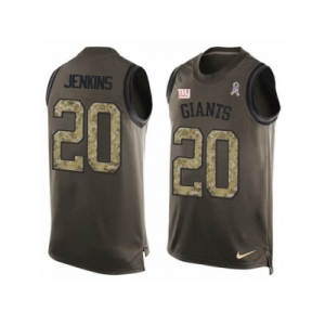 Men's Nike New York Giants #20 Janoris Jenkins Limited Green Salute to Service Tank Top NFL Jersey