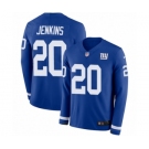 Men's Nike New York Giants #20 Janoris Jenkins Limited Royal Blue Therma Long Sleeve NFL Jersey