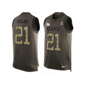 Men's Nike New York Giants #21 Landon Collins Limited Green Salute to Service Tank Top NFL Jersey