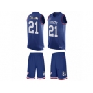 Men's Nike New York Giants #21 Landon Collins Limited Royal Blue Tank Top Suit NFL Jersey