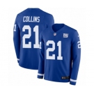 Men's Nike New York Giants #21 Landon Collins Limited Royal Blue Therma Long Sleeve NFL Jersey