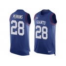 Men's Nike New York Giants #28 Paul Perkins Limited Royal Blue Player Name & Number Tank Top NFL Jersey