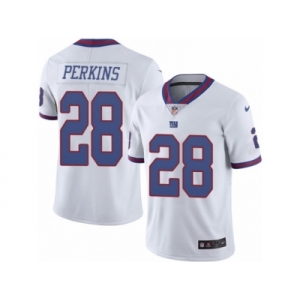 Men's Nike New York Giants #28 Paul Perkins Limited White Rush NFL Jersey