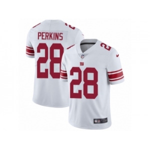 Men's Nike New York Giants #28 Paul Perkins Vapor Untouchable Limited White NFL Jersey