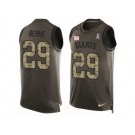 Men's Nike New York Giants #29 Nat Berhe Limited Green Salute to Service Tank Top NFL Jersey