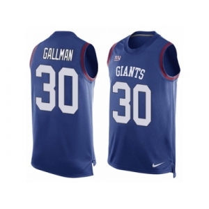 Men's Nike New York Giants #30 Wayne Gallman Limited Royal Blue Player Name & Number Tank Top NFL Jersey