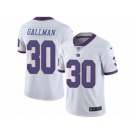 Men's Nike New York Giants #30 Wayne Gallman Limited White Rush NFL Jersey