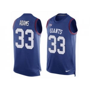 Men's Nike New York Giants #33 Andrew Adams Limited Royal Blue Player Name & Number Tank Top NFL Jersey